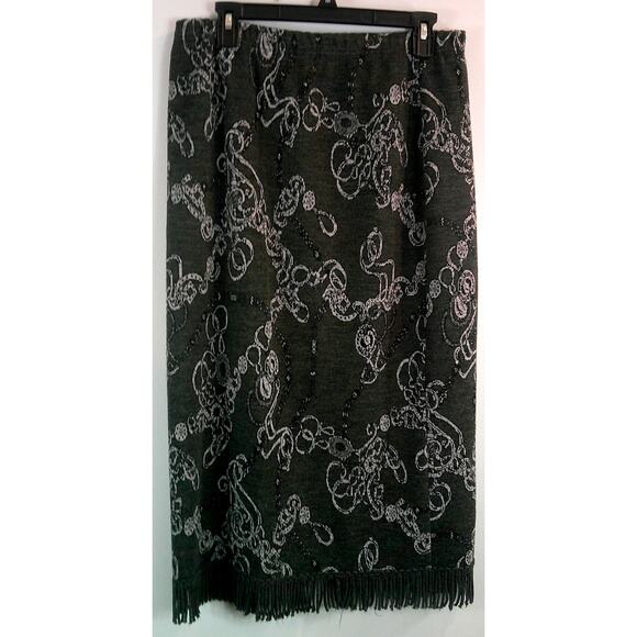 Lennie for Nina Leonard Sweater Long Skirt Women's Medium Charcoal Gray - Picture 1 of 5